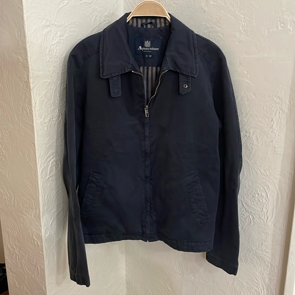 AQUASCUTUM LONDON Men's Bomber Jacket Size Medium in Navy